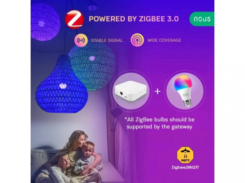 Nous Smart ZigBee RGBW Žiarovka E27 pre TUYA